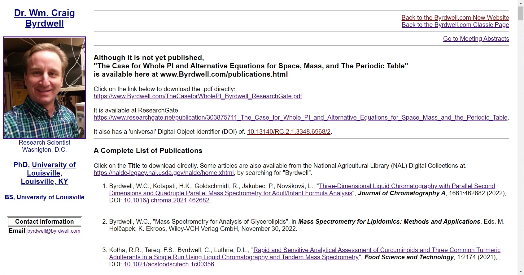 Dr. Byrdwell's Publications Page
